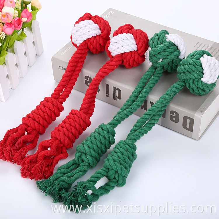 pet products manufatacure christmas rope dog toy for chewing